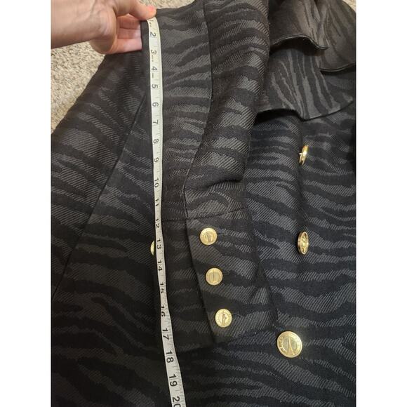 KENZO PARIS X HM Womens Elegant Wool Coat Tiger Pattern In Black Color US 6 EU36 - Picture 13 of 15